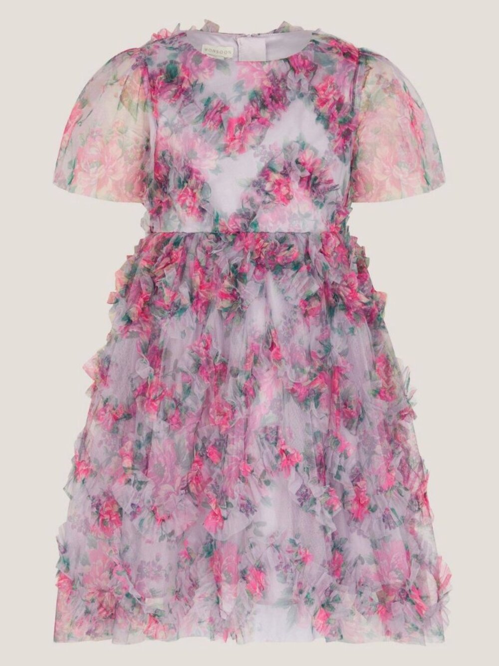 NEW girls monsoon purple ruffle dress